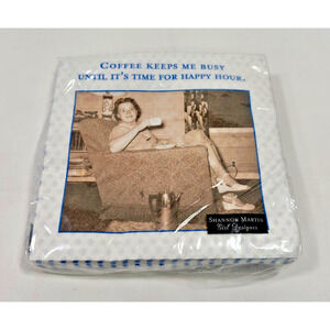 Brand New Sealed Shannon Martin Coffee Happy Hour Novelty Cocktail Napkins